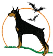 doberman bats halloween