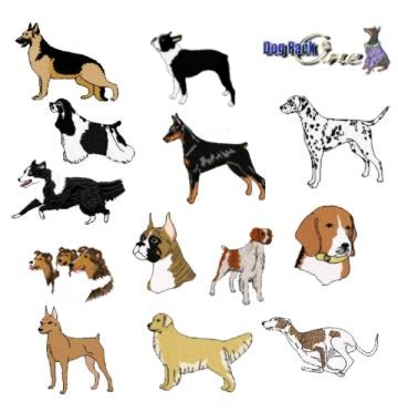 embroidery designs - dog pack